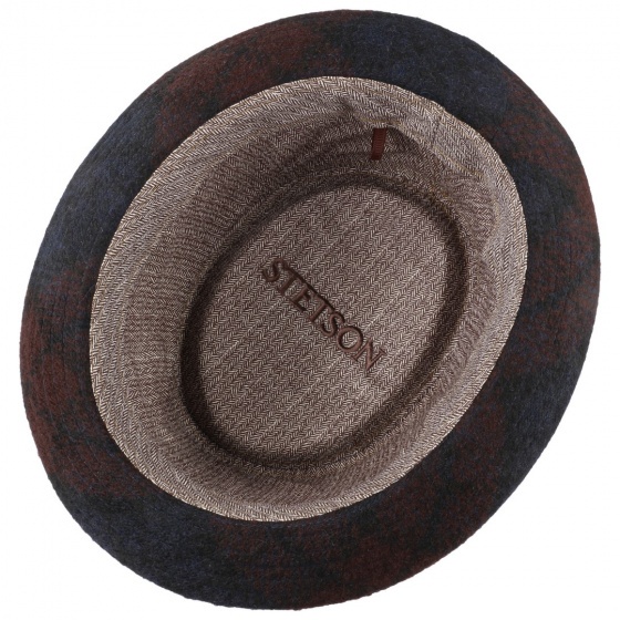 Chapeau Porkpie Check Denim - Stetson Chapeau Porkpie Check Denim - Stetson