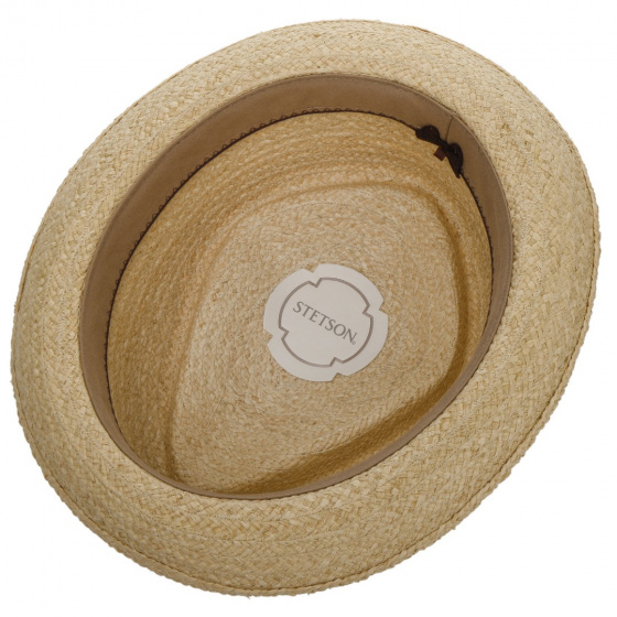 Pork Pie Diamond Raffia Natural Straw Hat - Stetson