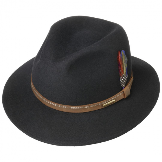 Traveller Hat Ortenzo Wool Felt Black - Stetson