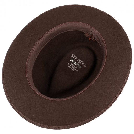 Chapeau Fedora Sandata Feutre Laine Marron - Stetson