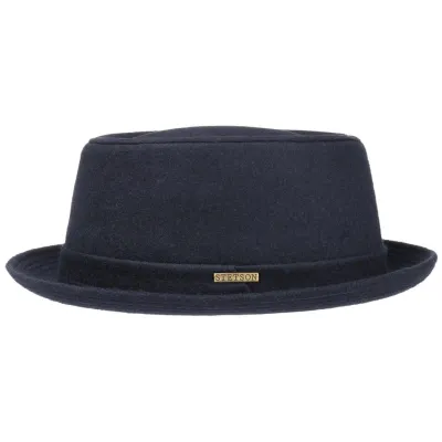 Chapeau PorkPie Berning Laine Vierge Marine - Stetson Reference : 13045 | Chapellerie Traclet