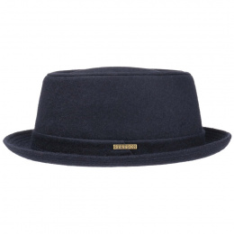 Navy Virgin Wool Berning Pork Pie Hat - Stetson