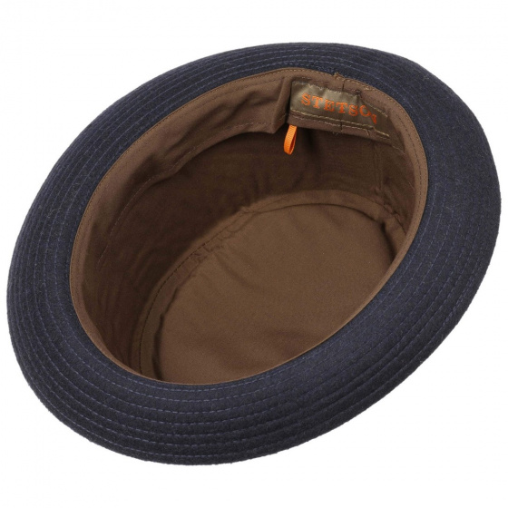 Chapeau PorkPie Berning Laine Vierge Marine - Stetson Chapeau PorkPie Berning Laine Vierge Marine - Stetson