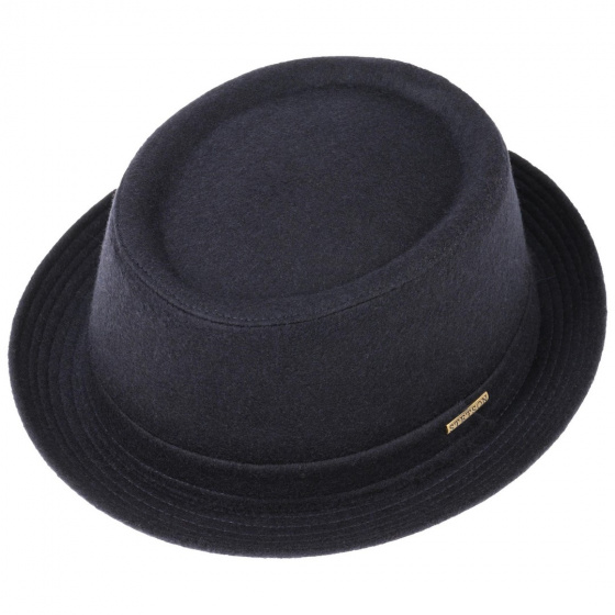 Chapeau PorkPie Berning Laine Vierge Marine - Stetson Chapeau PorkPie Berning Laine Vierge Marine - Stetson