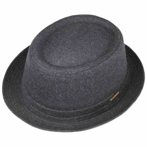 Berning Virgin Wool PorkPie Hat Anthracite - Stetson