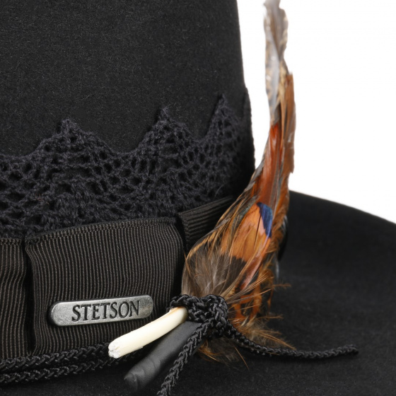 Ego Black Fur Felt Fedora Hat - Stetson