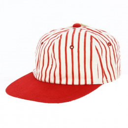 Red and White Striped Baseball Cap - Torpedo