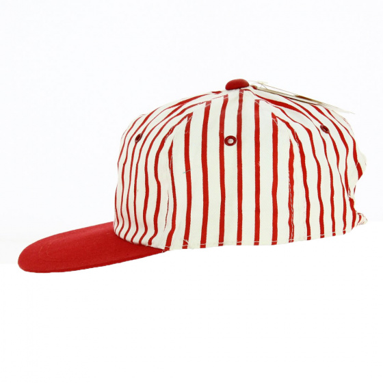 Red & White Striped Baseball Cap - Torpedo