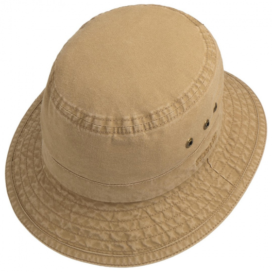 Reston Organic Cotton Taupe Bucket Hat UPF 40+ - Stetson