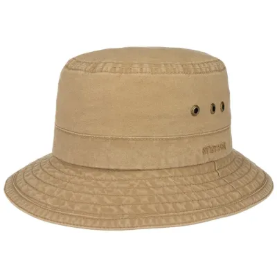 Reston Taupe Organic Cotton Bucket Hat - UPF 40+ UV protection - Stetson Reference: 9282 | Traclet Hatters