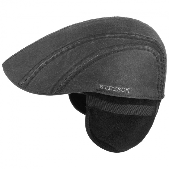 Casquette Modesto Cache-Oreilles Coton Noire - Stetson
