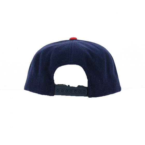 Brixton Rift Snap Back Cap in Indigo and Red