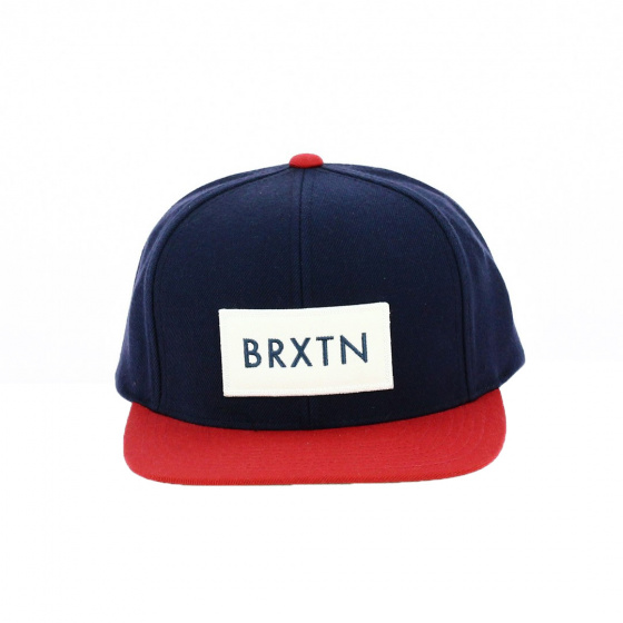 Brixton Rift Snap Back Cap in Indigo and Red