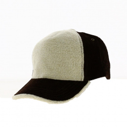 Cord Cotton Brown & Beige Cap - Traclet