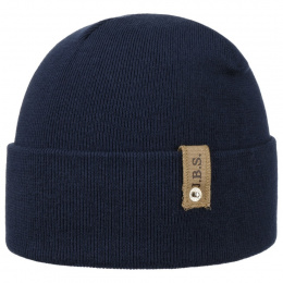 Cotton & Wool Cuffed Beanie Navy blue - Stetson