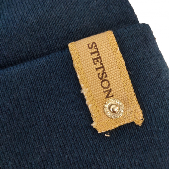 Bonnet à Revers Coton & Laine Bleu marine - Stetson