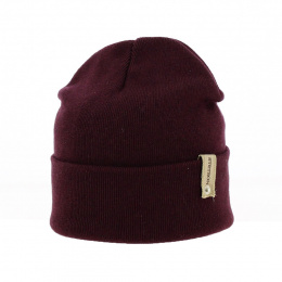 Cotton & Wool Burgundy Cuffed Beanie - Stetson