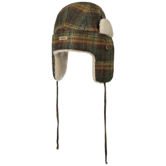 Green Plaid Wool Bomber Ushanka - Stetson