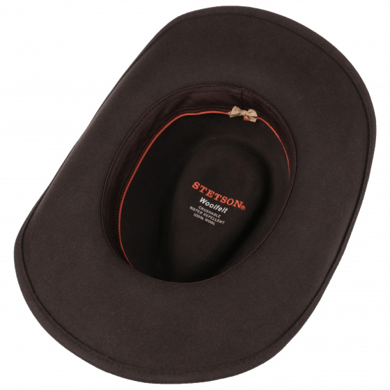interieure chapeau Western Bodie Feutre Marron - Stetson