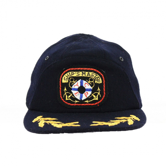 Navy Wool Ship's Master Baseball Cap - Traclet