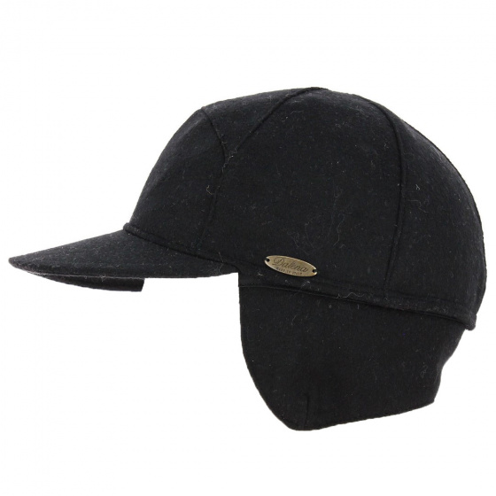 Dalena Black Wool Ear Flap Cap - Traclet