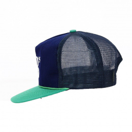 B's Blue and Green Trucker Cap - Traclet