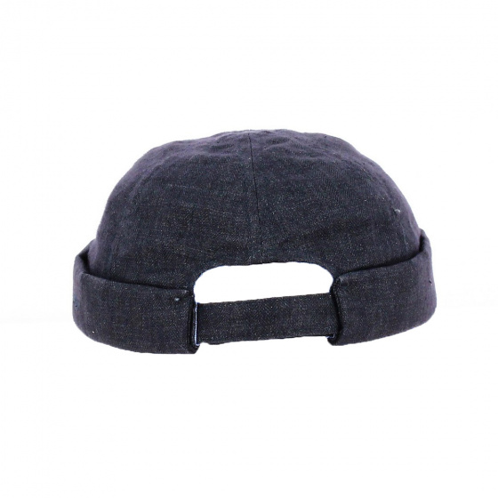 Navy Linen Docker Beanie - Stetson