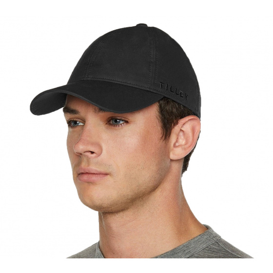 Black Waxed Cotton Baseball Cap - Tilley Black Waxed Cotton Baseball Cap - Tilley