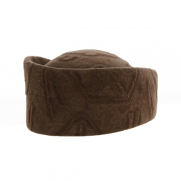 Toque Laine Fleur Marron - Traclet