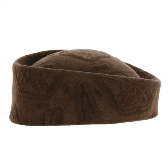 Brown Flower Wool Toque - Traclet