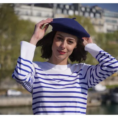 Classic Dark Purple Beret - Le Béret Français Reference: 18490 | Traclet Hat Shop