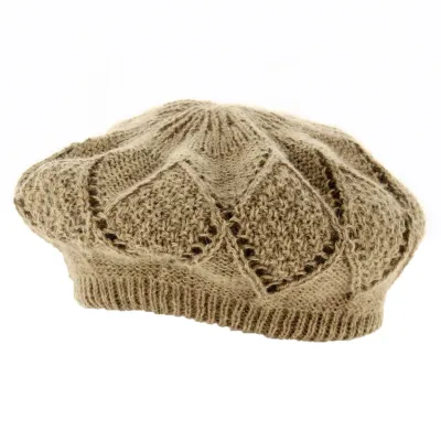 Baroni Angora & Wool Beige Beret - Traclet Reference: 18491 | Traclet Hat Shop