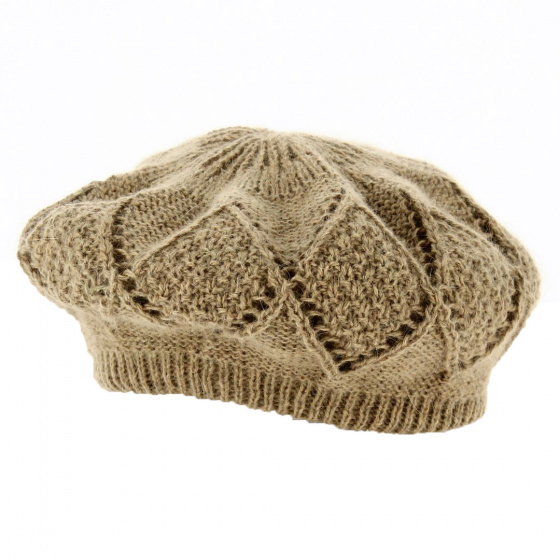 Baroni Angora & Wool Beige Beret - Traclet