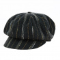 Gavroche Black & Brown Striped Cap - Traclet