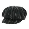 Casquette Gavroche Rayée Noir & Marron - Traclet Reference : 18495 | Chapellerie Traclet