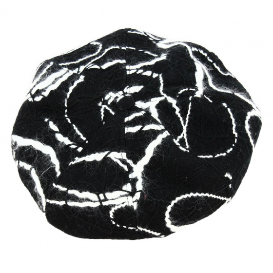 Casquette Gavroche Laine Fleur - Traclet