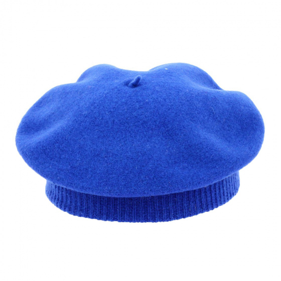 Children's Royal Blue Merino Wool Beret - Traclet