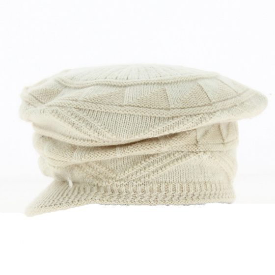 Beige Wool Newsboy Cap - Traclet