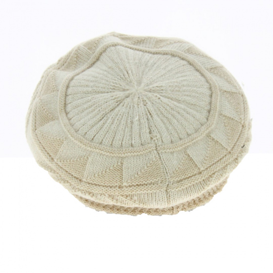Beige Wool Newsboy Cap - Traclet