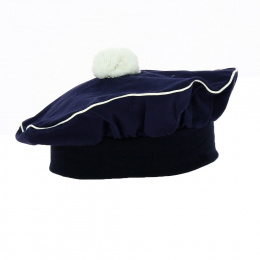 Romain cotton navy beret - Traclet