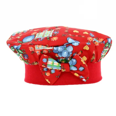 Children's Romaine Cotton Beret Fruity Red - Traclet Reference: 18508 | Traclet Hat Shop