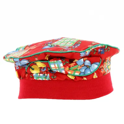 Children's Fruity Red Cotton Toinette Beret - Traclet Reference: 18509 | Traclet Hat Shop
