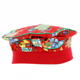 Toinette Fruity Red Cotton Child Beret - Traclet