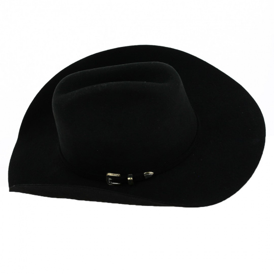 Black Wool Felt Back Roads Hat - Bullhide