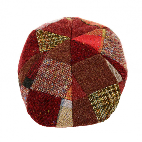 Curved Wool Patchwork Cap Burgundy - City Sport