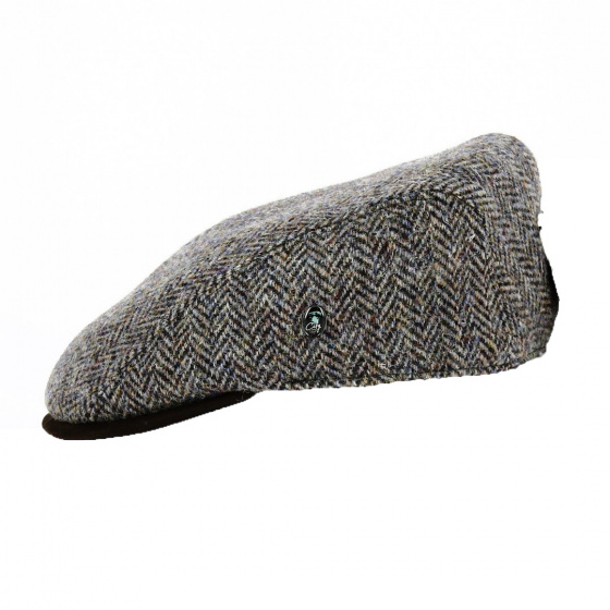 Gray Herringbone Wool Curved Cap - City Sport