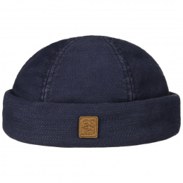 Navy Cotton Peyron Docker Beanie - Stetson