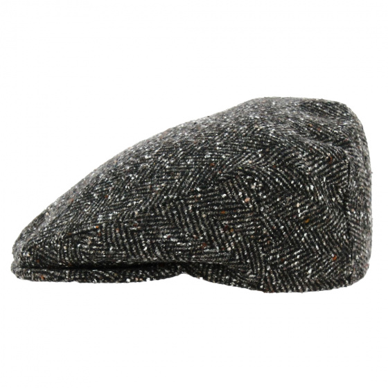 Black Chevron Flat Cap - Traclet