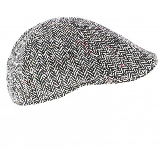 Black Herringbone Duck Bill Cap - Traclet