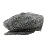 Casquette Irlandaise Relax Chevrons Laine Gris - City Sport Reference : 18543 | Chapellerie Traclet